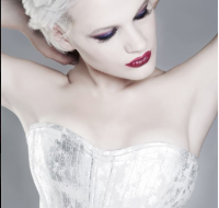 Chloe Jasmine Whichello wearing my distressed leather corset.